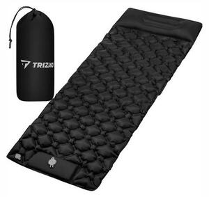 Trizand 27682 Materasso autogonfiabile con pompa integrata 190 x 60 cm, nero