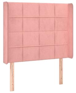 Testiera ad Orecchio Nera 83x16x118/128 cm in Velluto