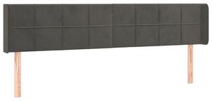 Testiera ad Orecchio Grigio Scuro 183x16x78/88 cm in Velluto