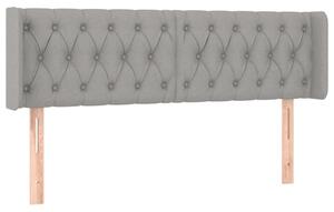 Testiera ad Orecchio Grigio Chiaro 147x16x78/88 cm in Tessuto