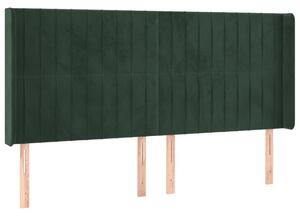 Testiera ad Orecchio Verde Scuro 203x16x118/128 cm in Velluto