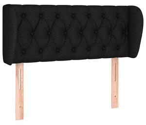 Testiera ad Orecchio Nera 93x23x78/88 cm in Tessuto