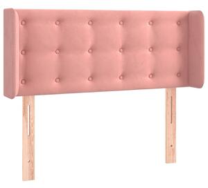 Testiera ad Orecchio Rosa 103x16x78/88 cm in Velluto