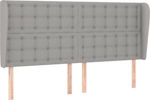 Testiera ad Orecchio Grigio Chiaro 203x23x118/128 cm in Tessuto