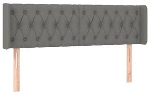 Testiera ad Orecchio Grigio Scuro 163x16x78/88 cm in Tessuto