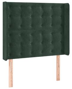 Testiera ad Orecchio Verde Scuro 93x16x118/128 cm in Velluto