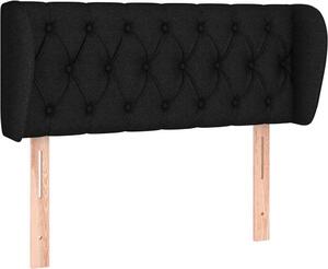 Testiera ad Orecchio Nera 103x23x78/88 cm in Tessuto