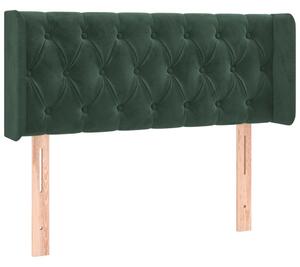 Testiera ad Orecchio Verde Scuro 93x16x78/88 cm in Velluto