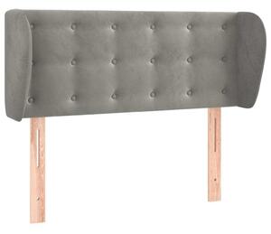 Testiera ad Orecchio Grigio Chiaro 93x23x78/88 cm in Velluto