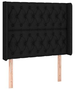 Testiera ad Orecchio Nera 93x16x118/128 cm in Tessuto
