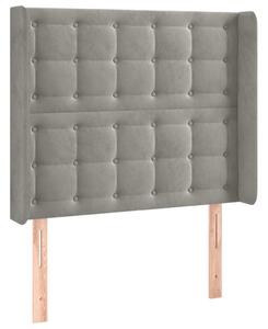 Testiera ad Orecchio Grigio Chiaro 103x16x118/128 cm in Velluto