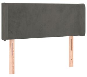 Testiera ad Orecchio Grigio Scuro 93x16x78/88 cm in Velluto