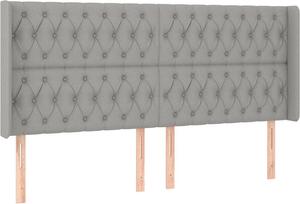 Testiera ad Orecchio Grigio Chiaro 183x16x118/128 cm in Tessuto
