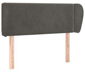 Testiera ad Orecchio Grigio Scuro 103x23x78/88 cm in Velluto