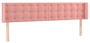 Testiera ad Orecchio Rosa 203x16x78/88 cm in Velluto