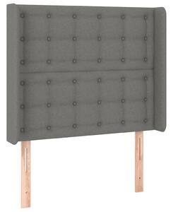 Testiera ad Orecchio Grigio Scuro 93x16x118/128 cm in Tessuto