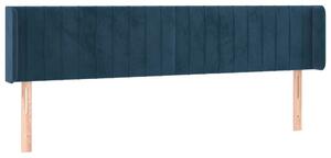 Testiera ad Orecchio Blu Scuro 183x16x78/88 cm in Velluto