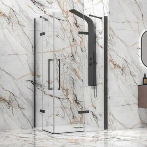 Kamalu box doccia 80x80 nero opaco doppio battente | kt1000n