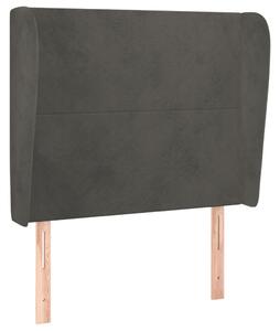 Testiera ad Orecchio Grigio Scuro 93x23x118/128 cm in Velluto