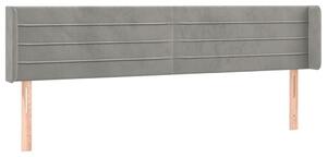 Testiera ad Orecchio Grigio Chiaro 203x16x78/88 cm in Velluto