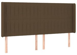 Testiera ad Orecchio Marrone Scuro 183x16x118/128 cm in Tessuto
