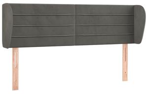 Testiera ad Orecchio Grigio Scuro 147x23x78/88 cm in Velluto
