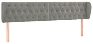 Testiera ad Orecchio Grigio Chiaro 183x23x78/88 cm in Velluto