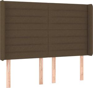 Testiera ad Orecchio MarroneScuro147x16x118/128cm inTessuto