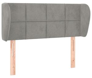 Testiera ad Orecchio Grigio Chiaro 103x23x78/88 cm in Velluto