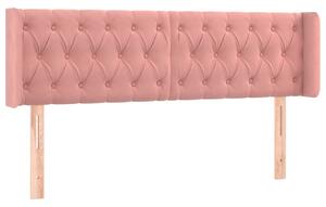 Testiera ad Orecchio Rosa 163x16x78/88 cm in Velluto