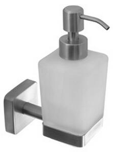 Dispenser di sapone in acciaio inox satinato e vetro opaco | CLODE-S - KAMALU