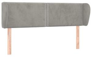 Testiera ad Orecchio Grigio Chiaro 147x23x78/88 cm in Velluto