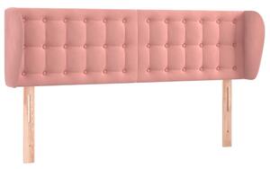 Testiera ad Orecchio Rosa 147x23x78/88 cm in Velluto