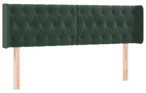 Testiera ad Orecchio Verde Scuro 147x16x78/88 cm in Velluto
