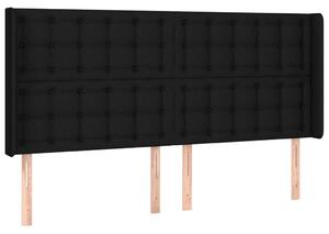 Testiera ad Orecchio Nera 163x16x118/128 cm in Tessuto