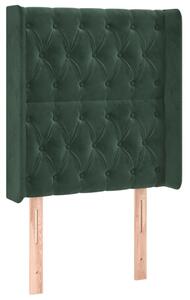 Testiera ad Orecchio Verde Scuro 83x16x118/128 cm in Velluto