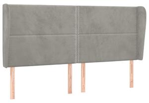 Testiera ad Orecchio Grigio Chiaro 203x23x118/128 cm in Velluto