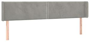 Testiera ad Orecchio Grigio Chiaro 203x16x78/88 cm in Velluto