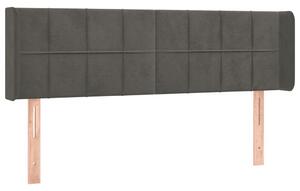Testiera ad Orecchio Grigio Scuro 147x16x78/88 cm in Velluto