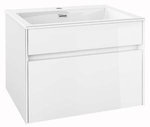 Kielle Nefia - Mobiletto con lavabo 60 cm, bianco lucido 50027S600