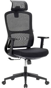 Sedia Direzionale da Ufficio 62x64x118/133 cm Ergonomica con Poggiabraccia Regolabili Nera