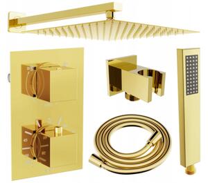 Mexen Cube DR02 set doccia a incasso con soffione 25 cm, dorato - 77502DR0225-50