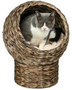 Cuccia per Gatti in Vimini, Cesta Lettino Confortevole, Casetta per Gattino, Accessori Animali Domestici, 42x33x52cm|Aosom