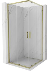 Mexen Exo cabina doccia quadrata scorrevole 100 x 100 cm, trasparente, oro - 8111-100-100-50-00
