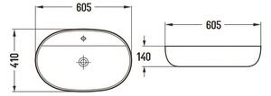 Mexen Adel lavabo da appoggio 60 x 41 cm, bianco - 22166000