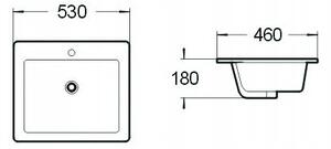 Mexen Lora lavabo da incasso 53 x 46 cm, bianco - 25365300