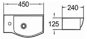 Mexen Hugo lavabo da appoggio sinistro 45 x 24 cm, bianco - 21254500L