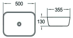 Mexen Luna lavabo da appoggio 50 x 35 cm, bianco - 21635000