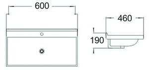 Mexen Mila lavandino incassato nel piano 60 x 46 cm, bianco - 25296000