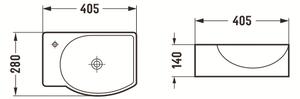 Mexen Mista lavabo da appoggio destro 40 x 28 cm, bianco - 22174000R